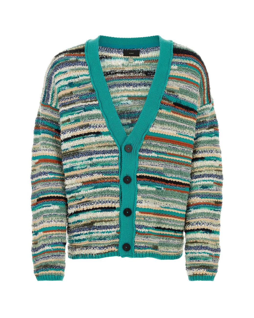 Alanui Green Embroidered Cotton Blend Madurai Cardigan for men