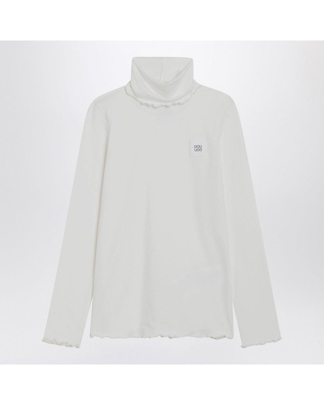 Douuod White Turtleneck Sweater