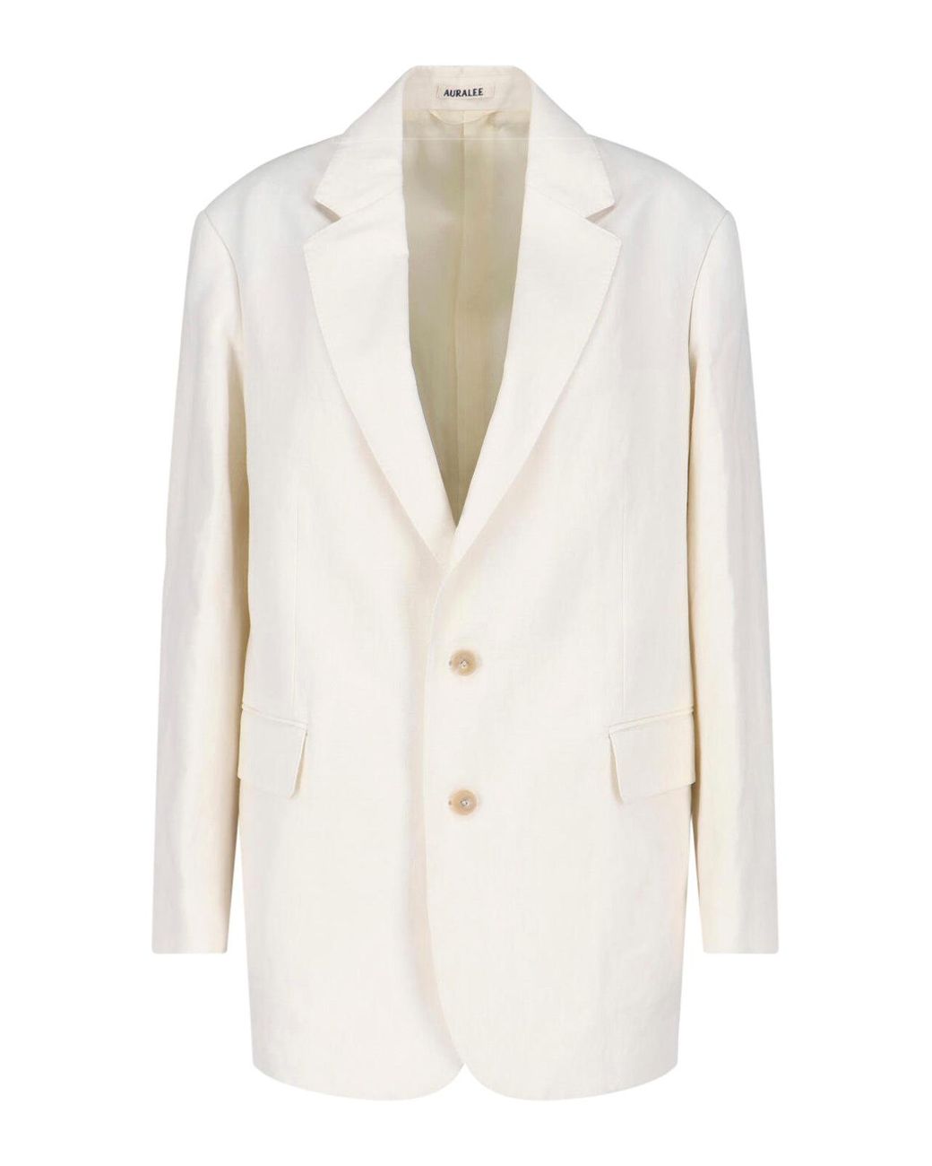 Auralee White Tailored Single-Breasted Blazer