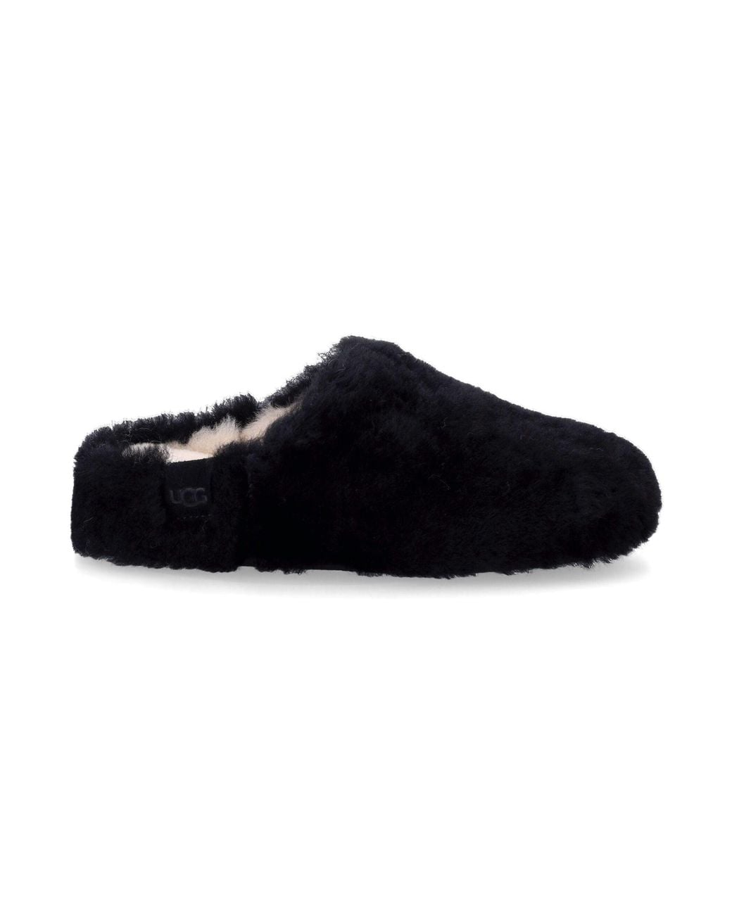 Ugg Black Elea Fluffed Mini Sheepskin Slippers For