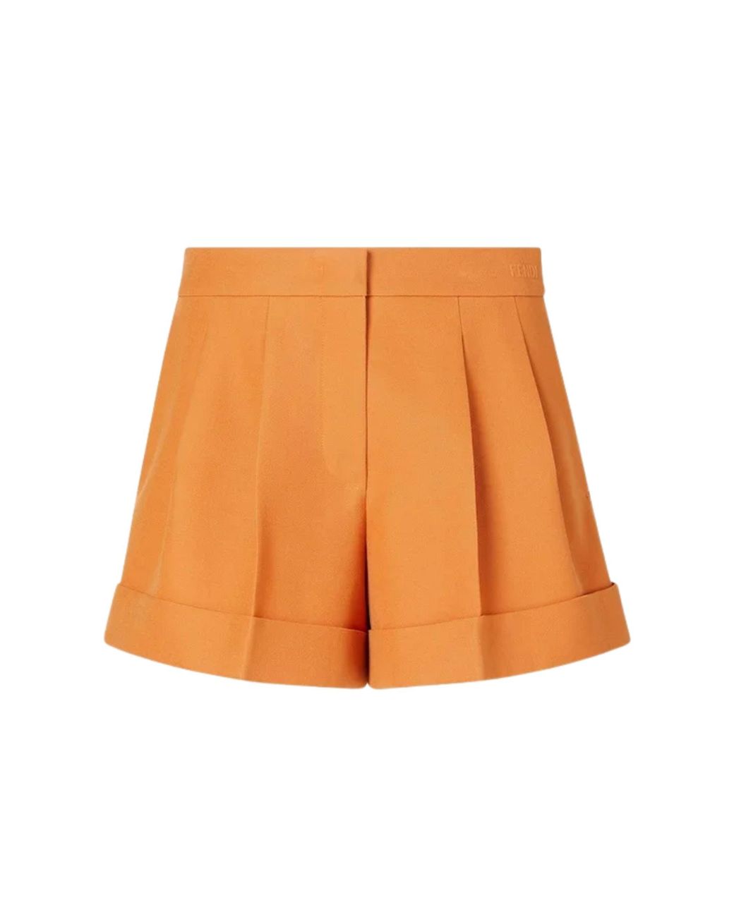 Fendi Orange Wool Shorts