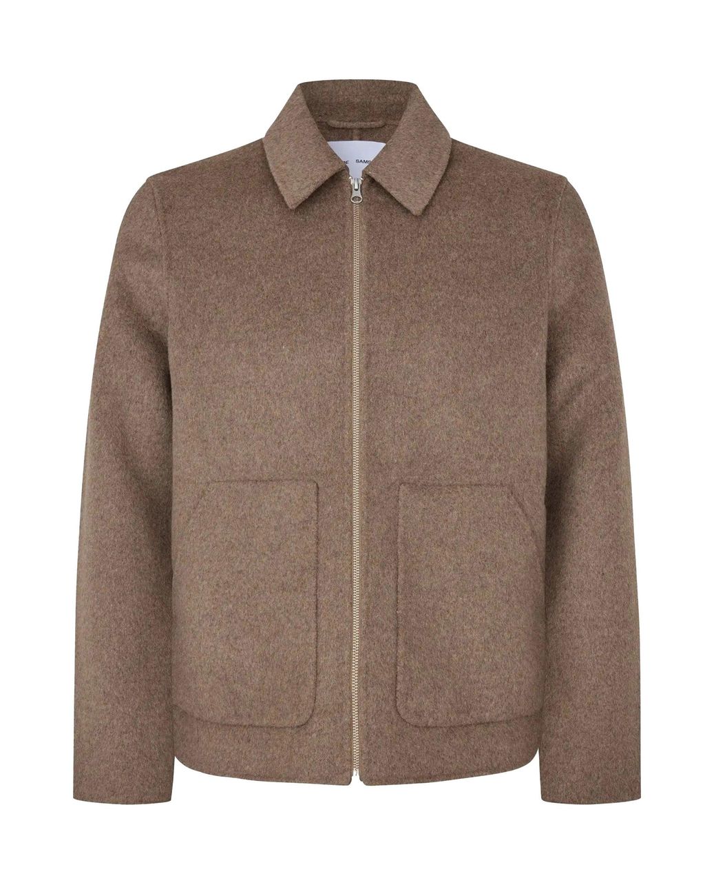 Samsøe & Samsøe Brown Zip Front Wool Blend Jacket for men