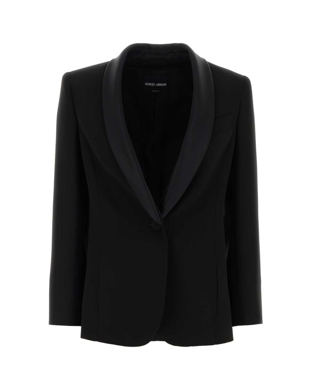 Giorgio Armani Cady Blazer With Silk Lining in Black | Lyst