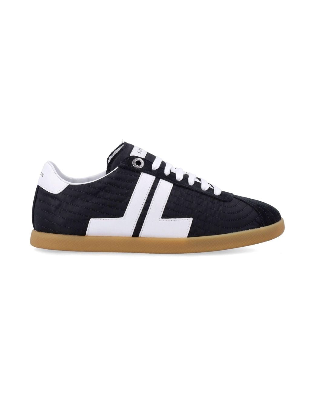 Lanvin Blue The Glen Quilted Technical Low-Top Sneakers With Contrast Inserts