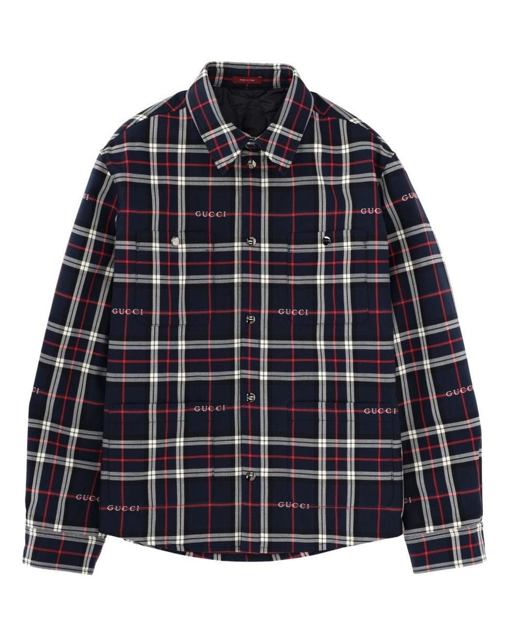 Gucci Blue Overshirt With Logo for men