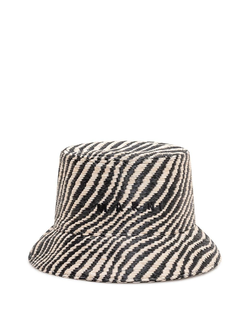 Marni White Mini Bucket Hat For Summer