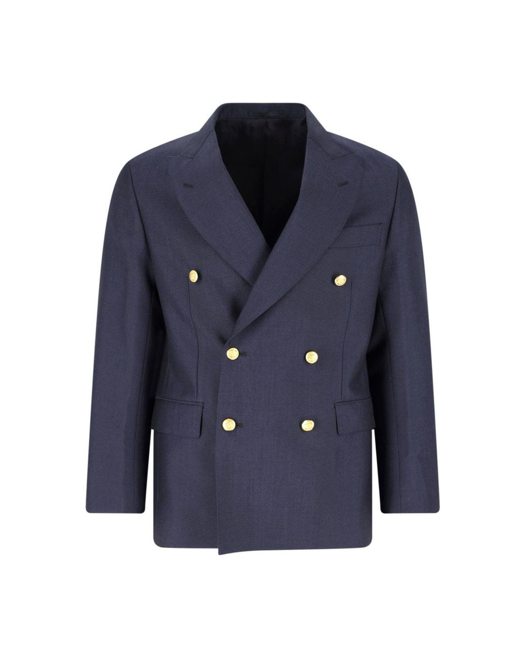 Kaptain Sunshine Blue Double-Breasted Wool Blend Blazer for men