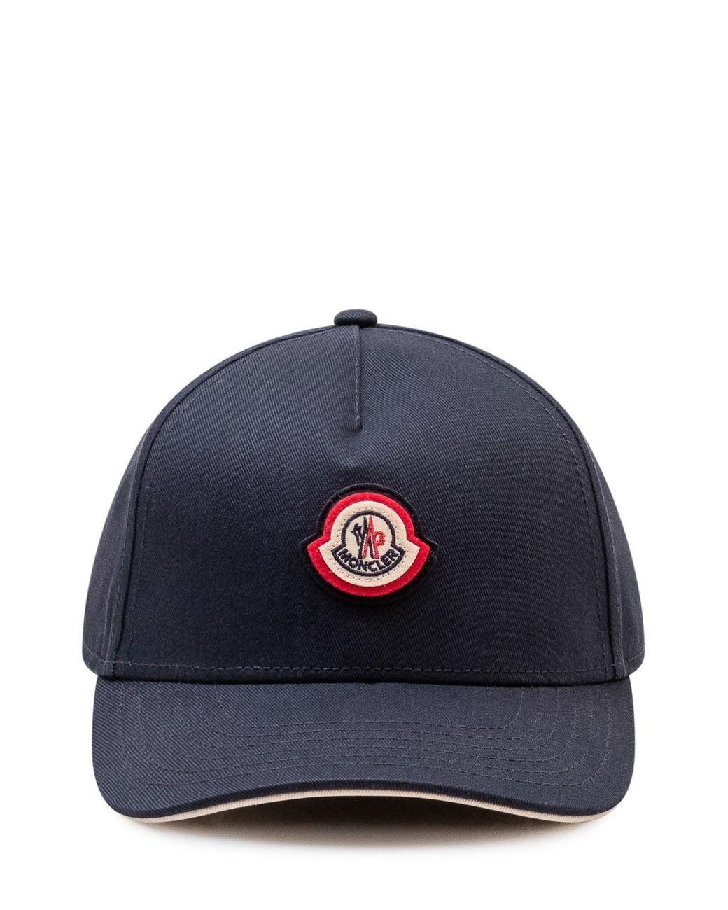Moncler Blue Baseball Cap With Front Patch Detail
