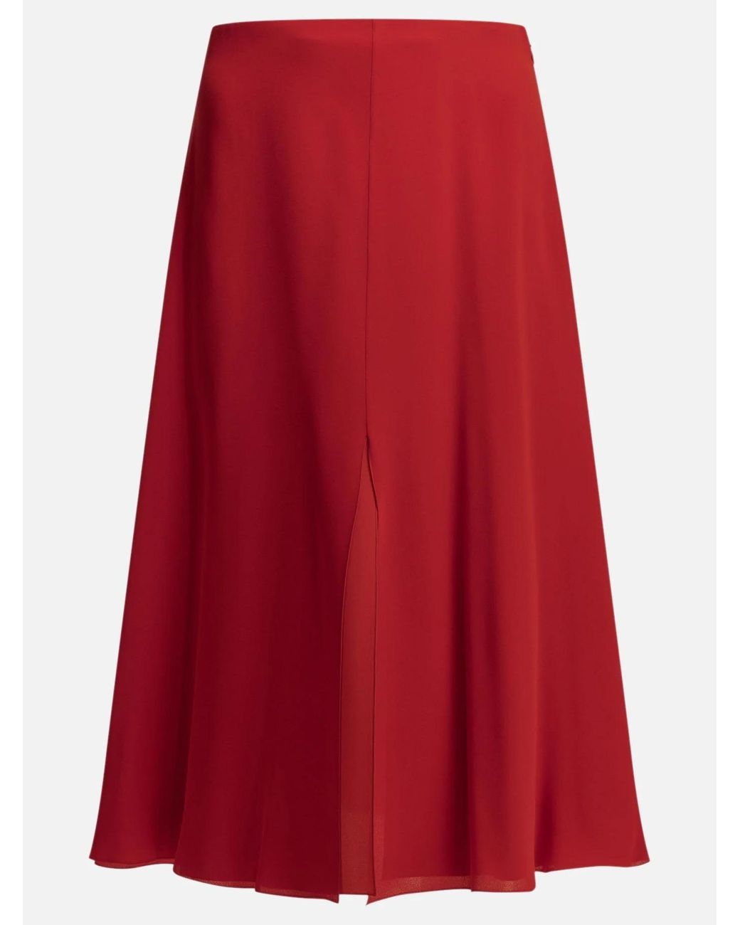 Valentino Red Solid Georgette Mini Skirt