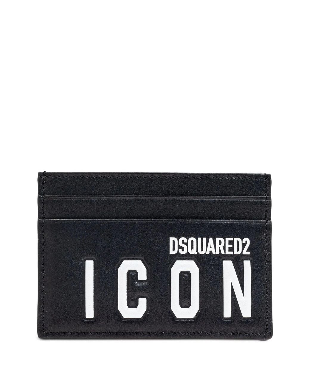 DSquared² Black Mini Card Holder With Logo Print for men