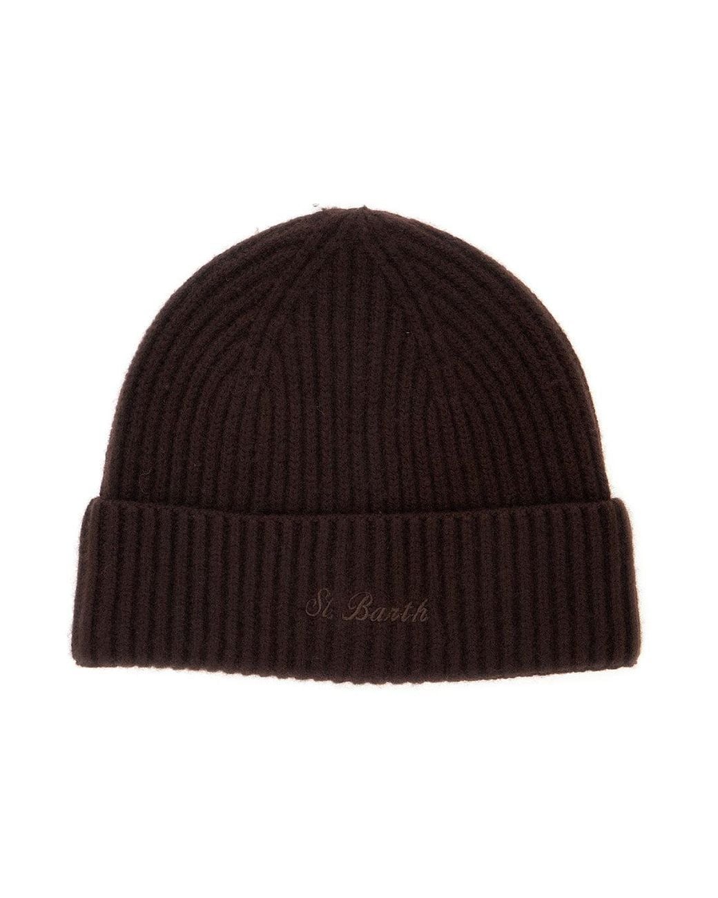 Mc2 Saint Barth Brown Moss Wool Hat With Wool Processing