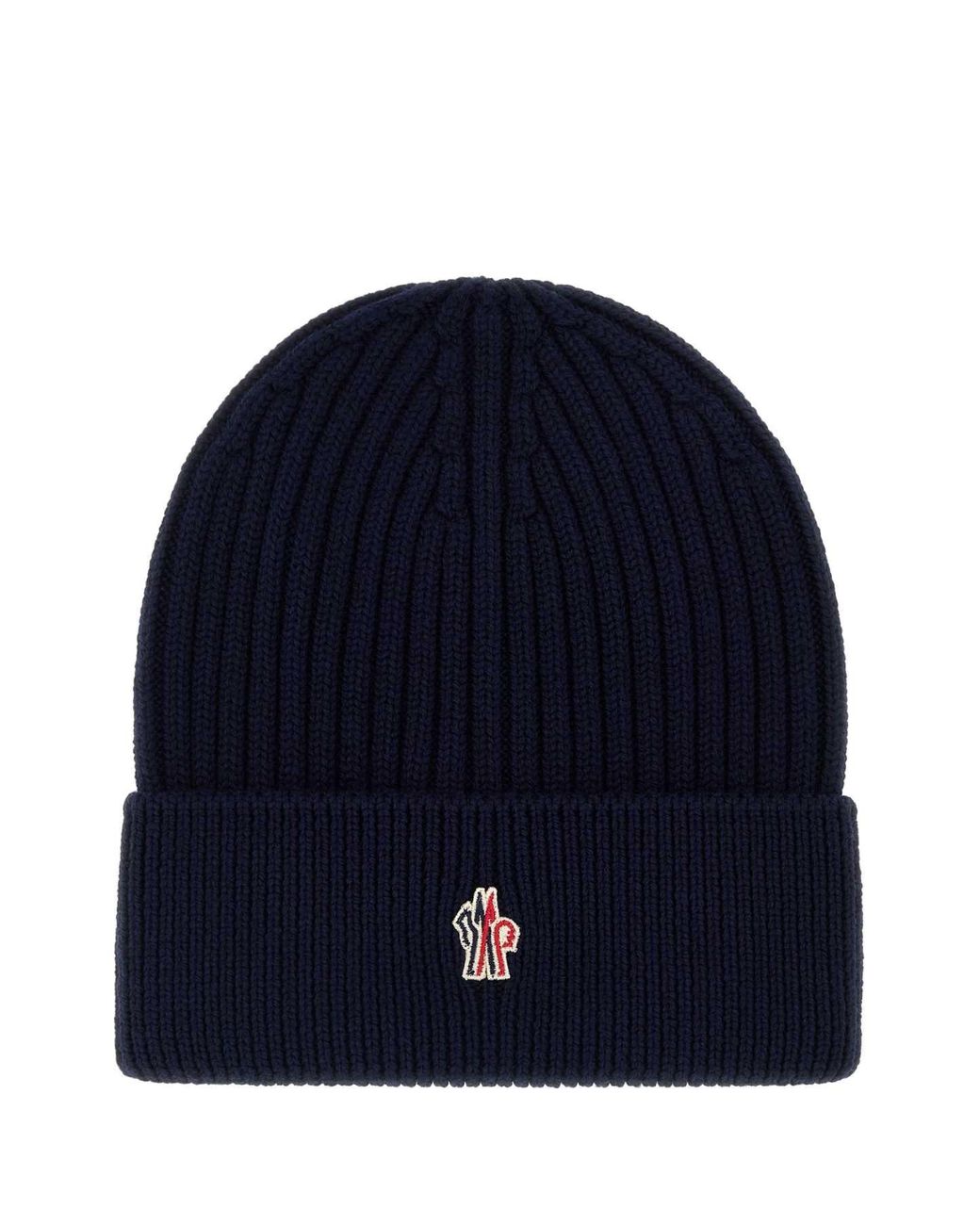 Moncler Blue Wool Beanie Hat for men