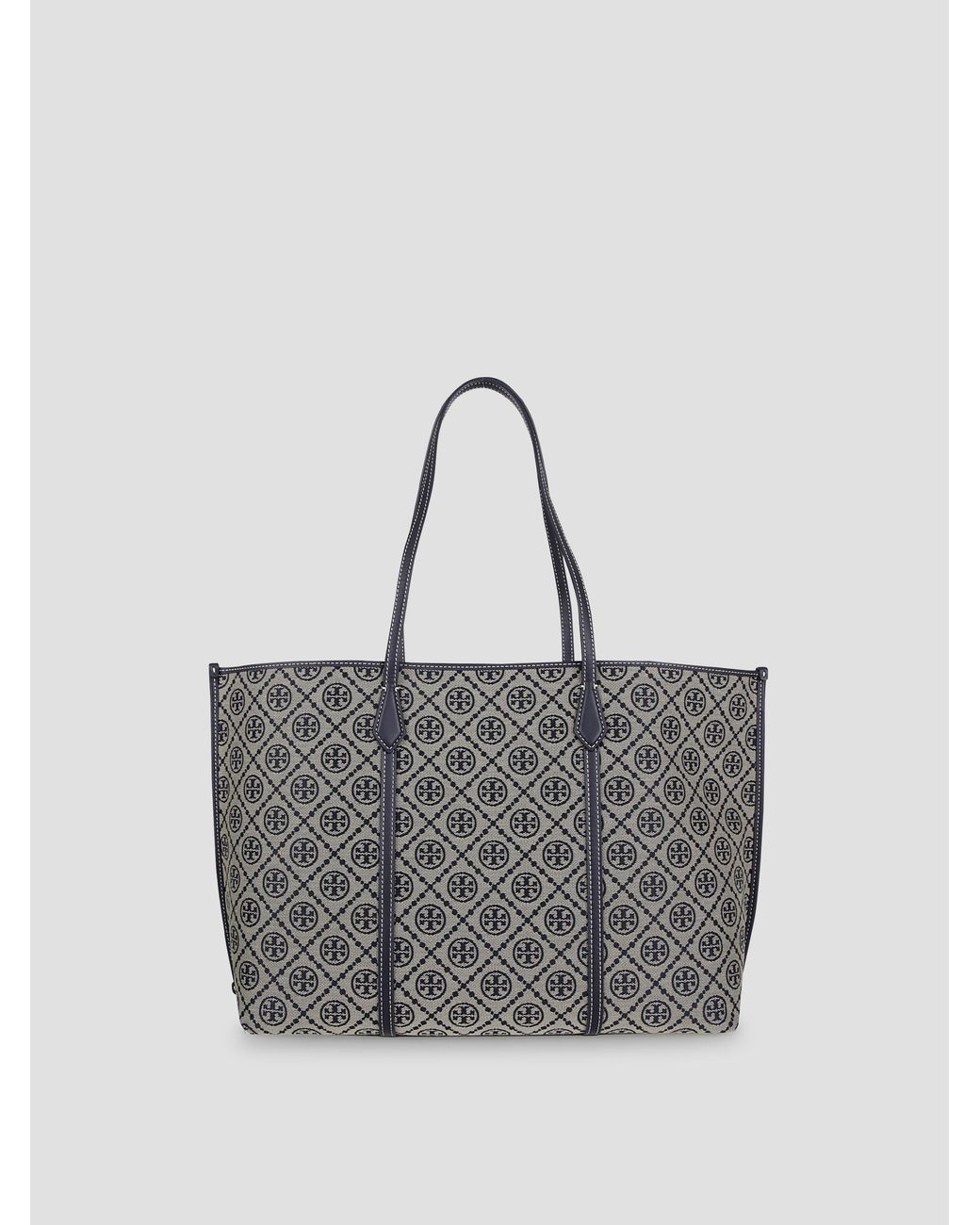 Tory Burch Gray Monogram Tote Handbag