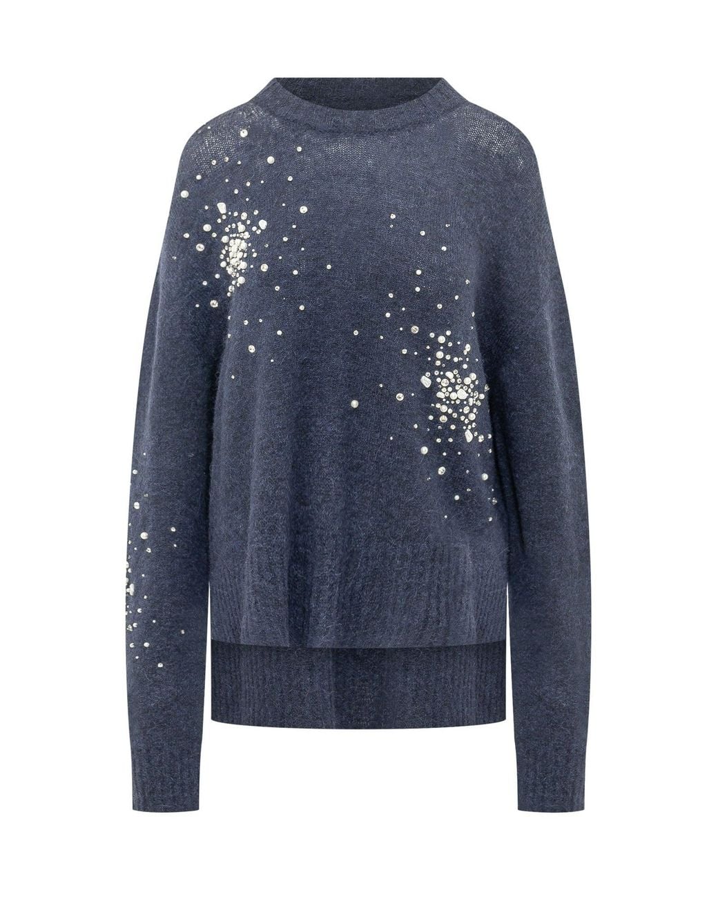 Des Phemmes Blue Alpaca Blend Knit Pullover