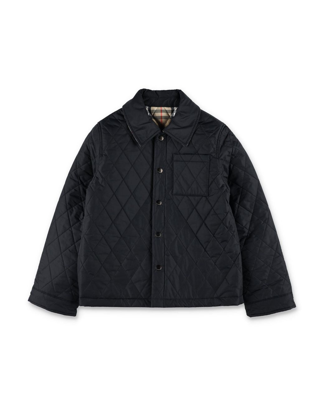 Burberry Blue Boy's Quilted Snap Front Jacket