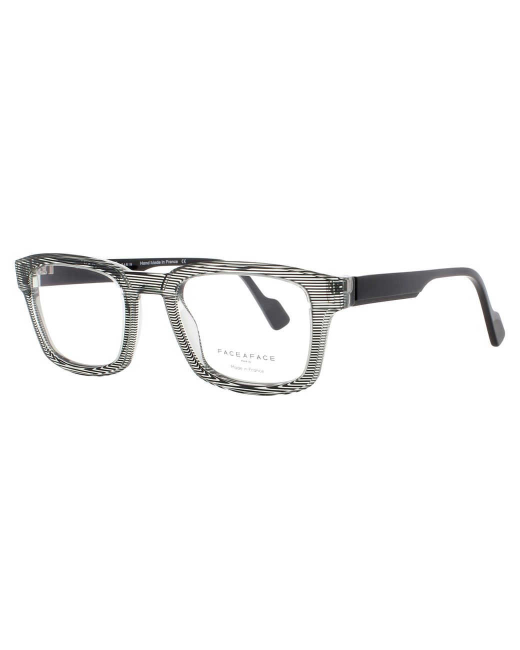 Face A Face Black Rectangular Eyeglasses 52-22-150