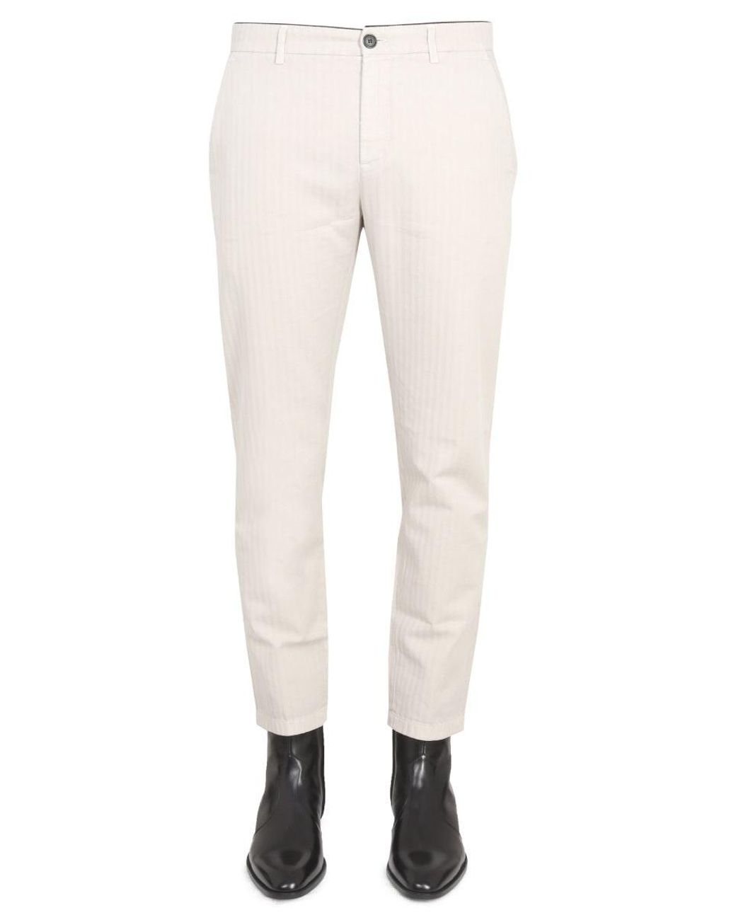 Department 5 Natural Pants With Logo Patch for men
