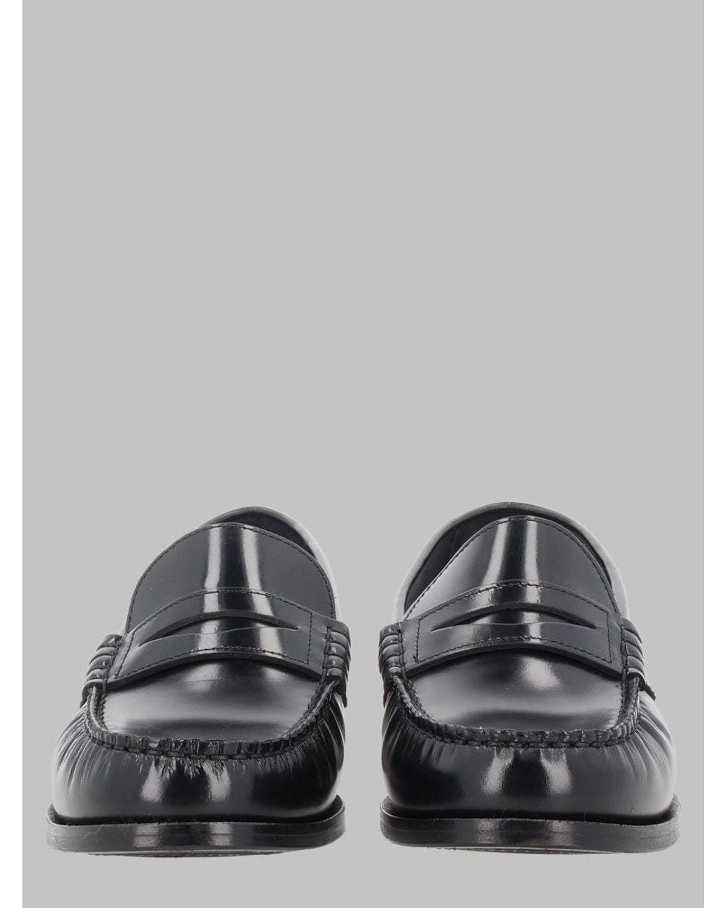 Alohas Gray Leather Penny Loafers