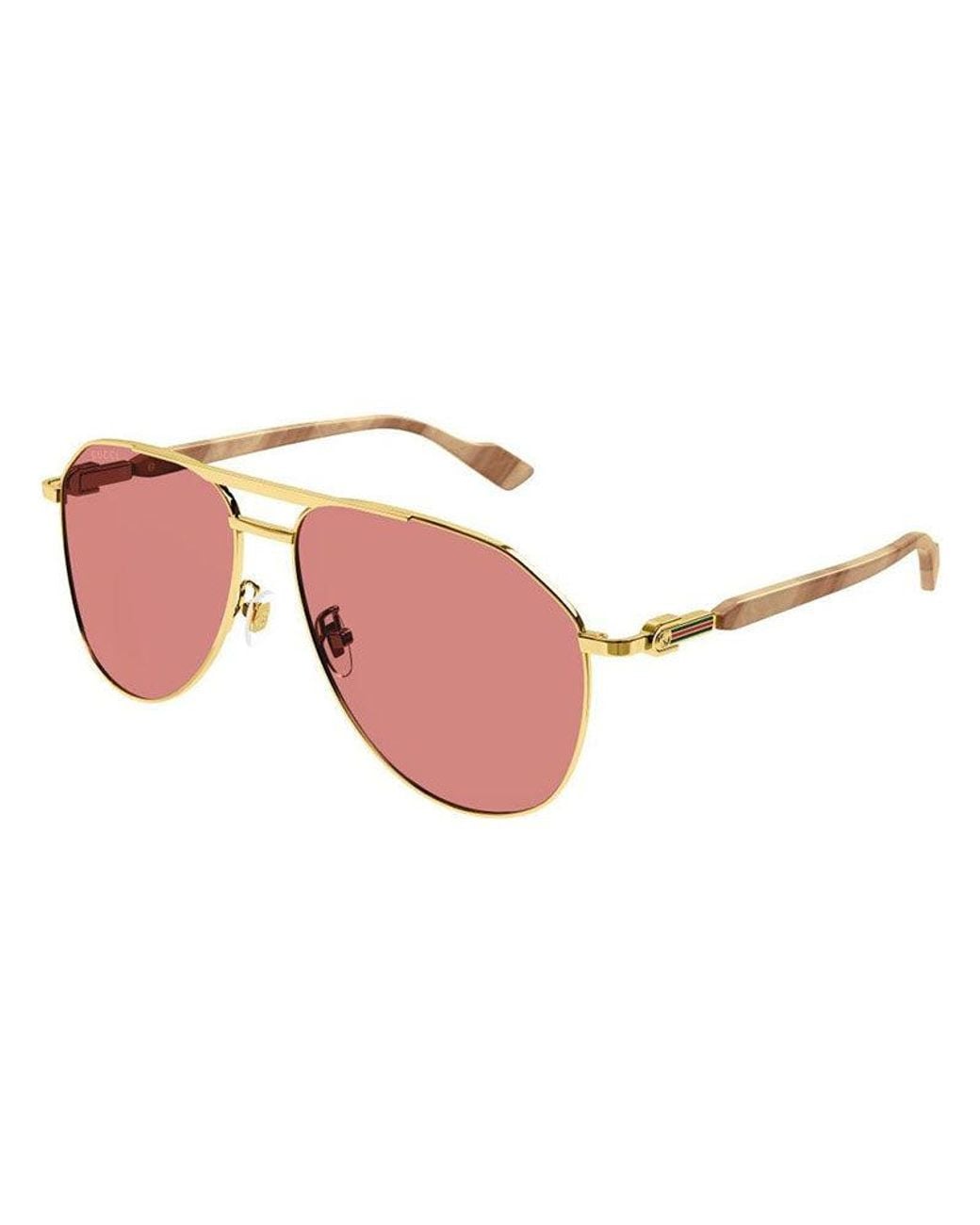 Gucci Pink Aviator Sunglasses for men