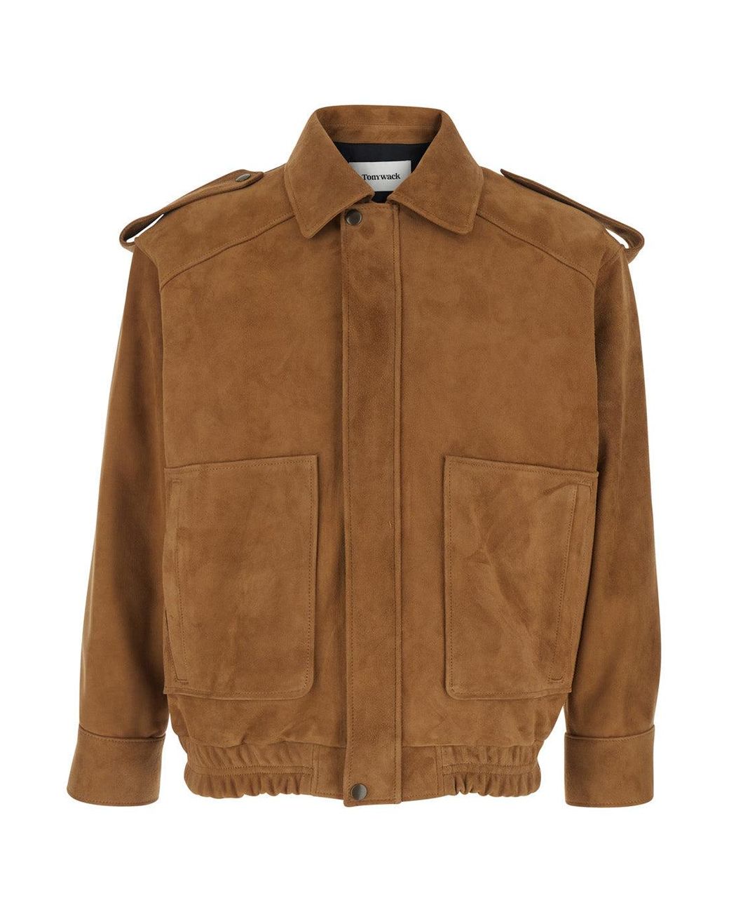 TONYWACK Brown Suede Jacket for men