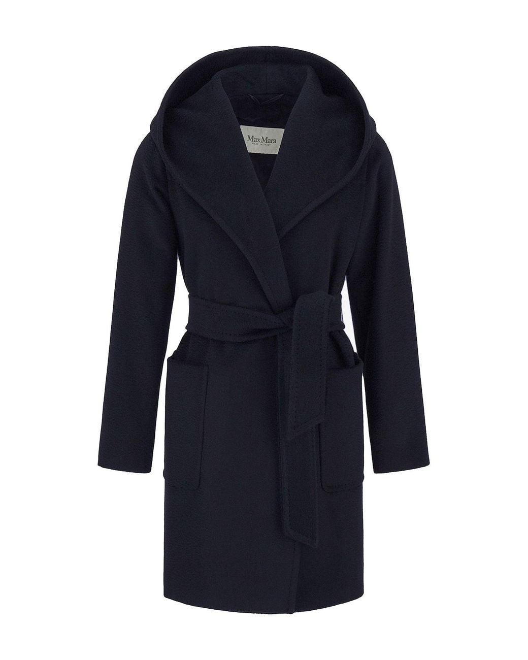Max Mara Blue Camel Wool Robe Jacket
