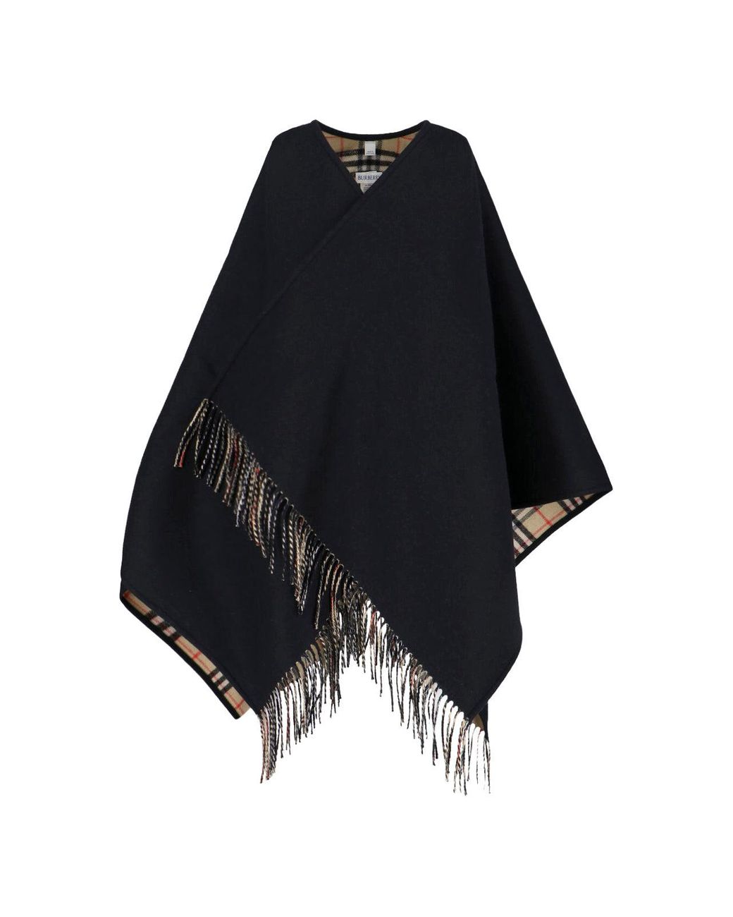 Burberry Blue Wool Poncho
