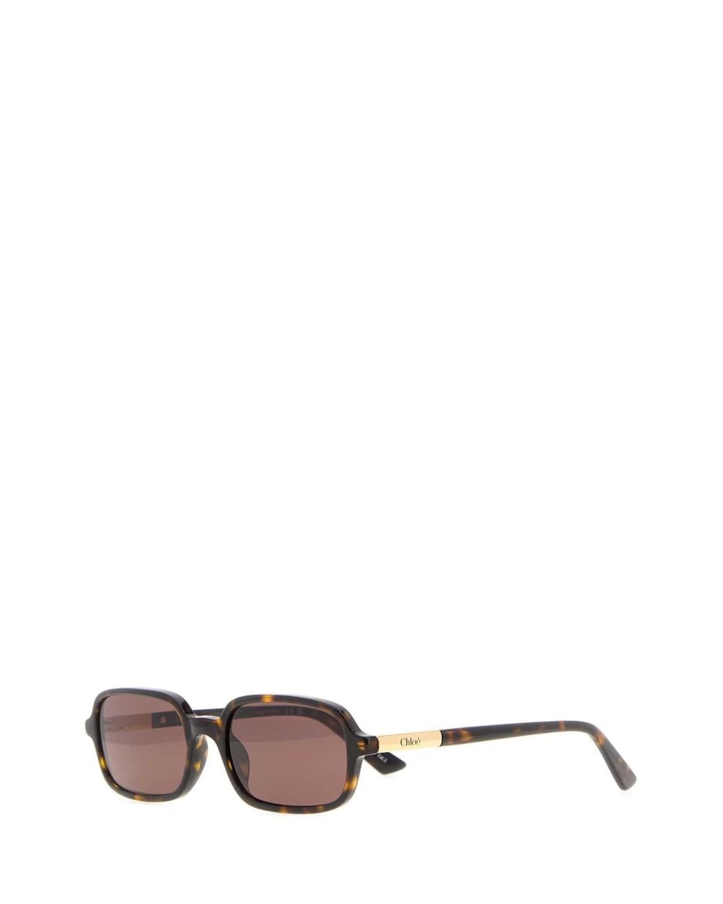 Chloé Brown Havana Rectangular Sunglasses