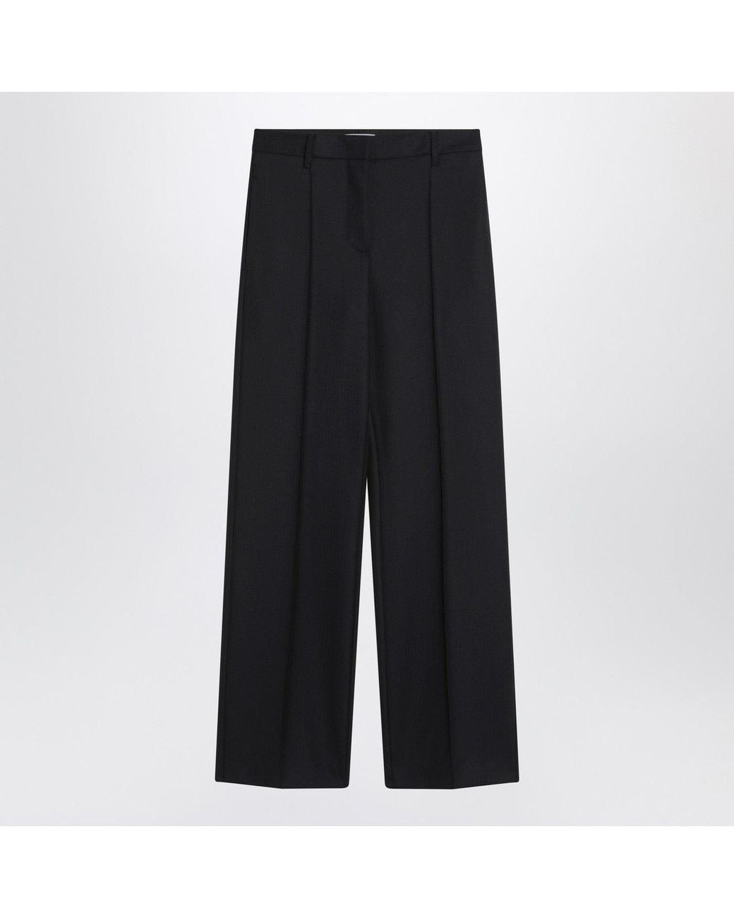 Prada Black Wool Wide Trousers