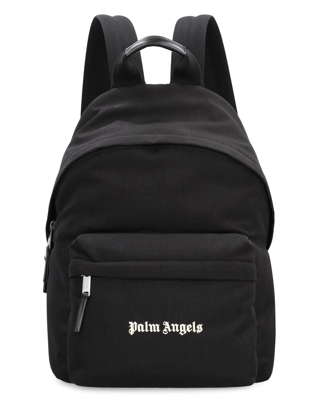 Palm Angels Black Logo Backpack Polyamide Backpacks for men