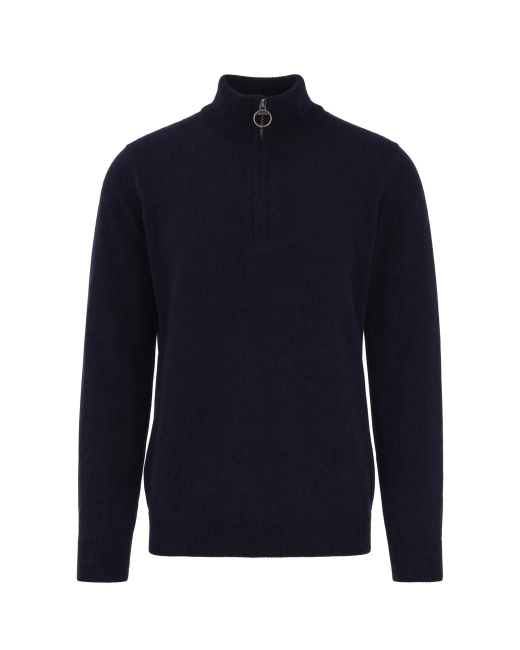 Barbour Blue Half-Zip Wool Sweater for men