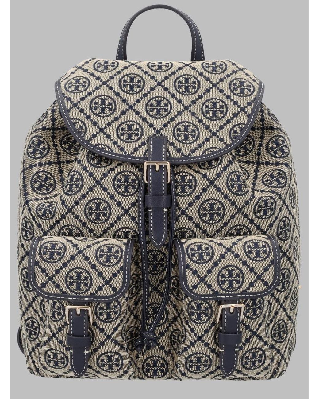 Tory Burch Gray T Monogram Mini Backpack