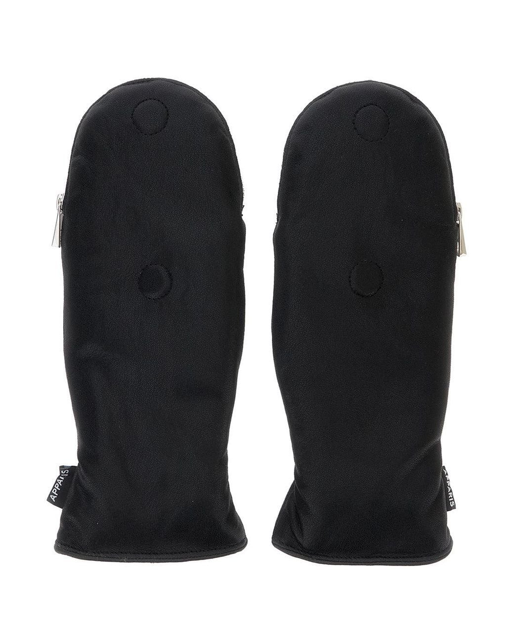 Apparis Black Noa Leopard Tech Gloves With Zip