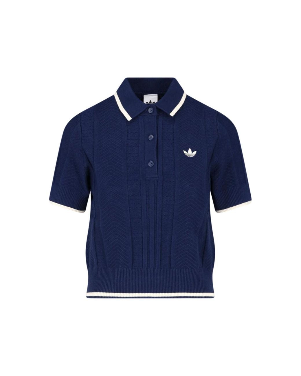 Adidas Blue Knit Polo Shirt