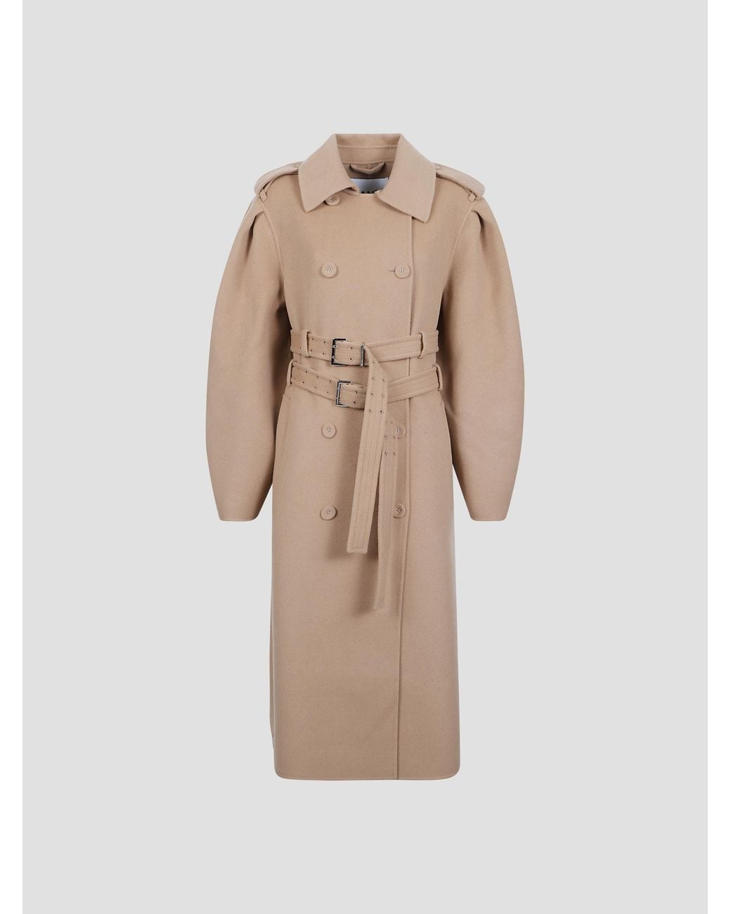 Ganni Natural Splitable Wool Trench Jacket