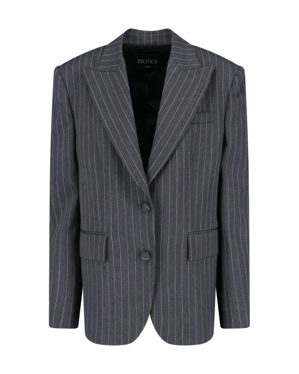 Dondup Black Pinstripe Single-Breasted Blazer