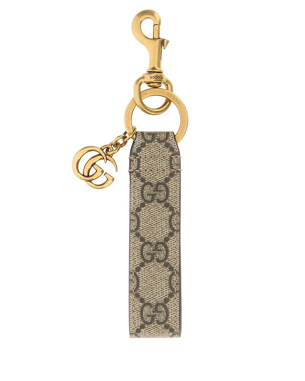 Gucci Metallic Printed Canvas Keyring for men