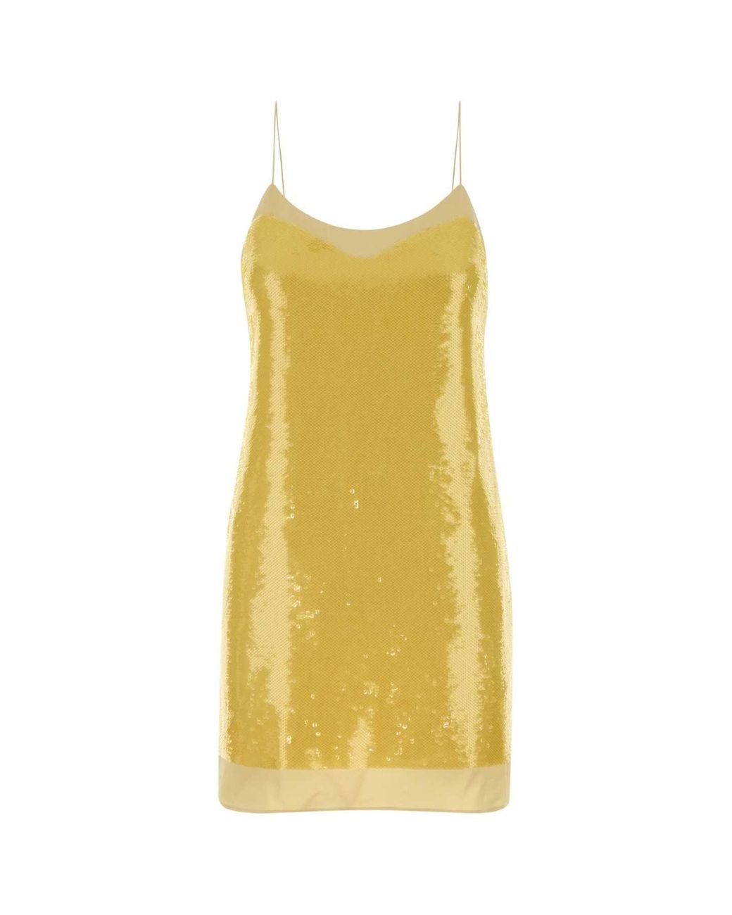 Gucci Rhinesto Gucci Embellished Acetate Blend Mini Dress in Yellow | Lyst