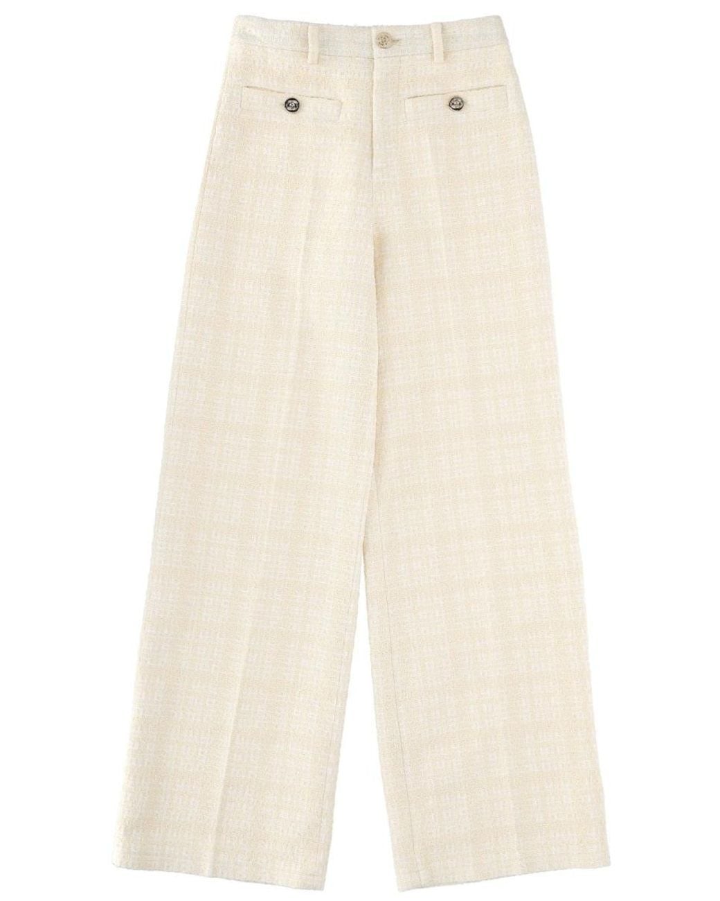 Gucci Natural Cotton Tailored Pants