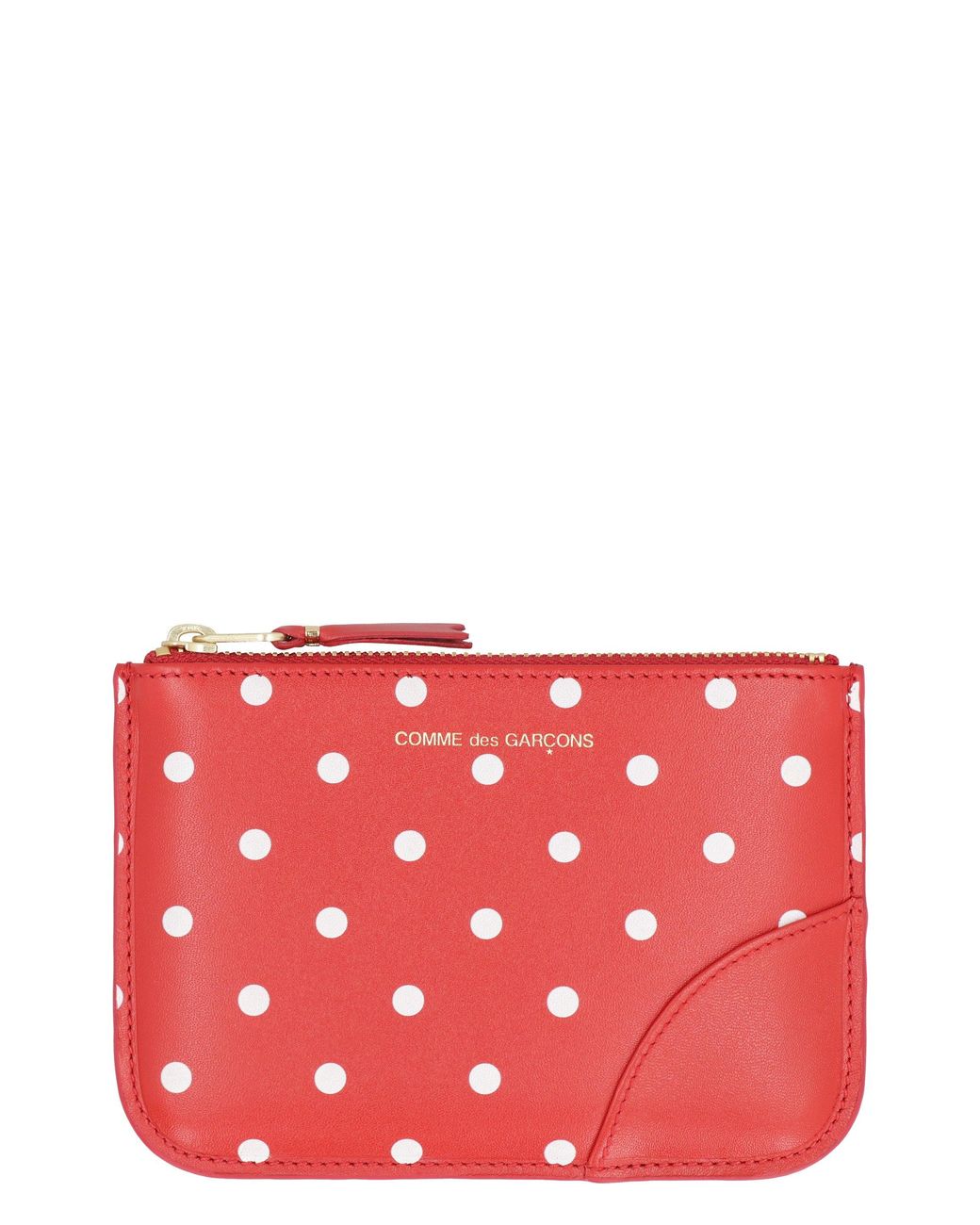 Comme des Garçons Red Small Leather Flat Pouch