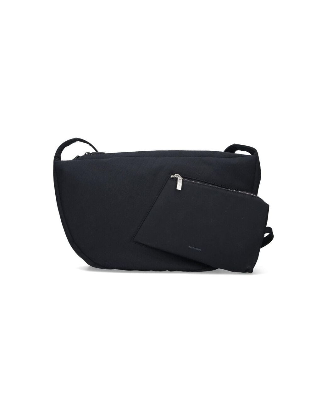 Adererror Black Oversized Nylon Shoulder Bag With Pouch for men