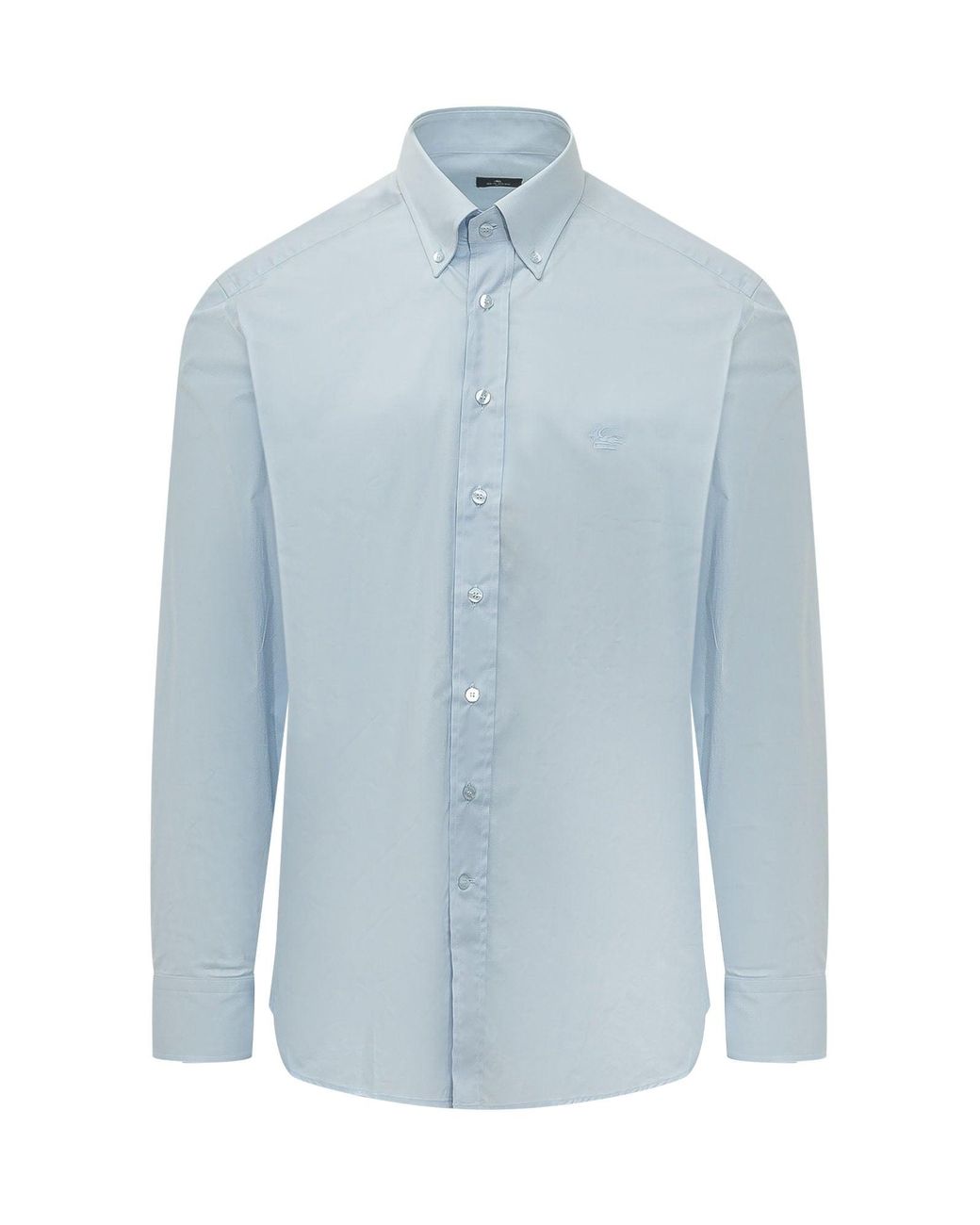 Etro Blue Rome Logo Button-Down Shirt