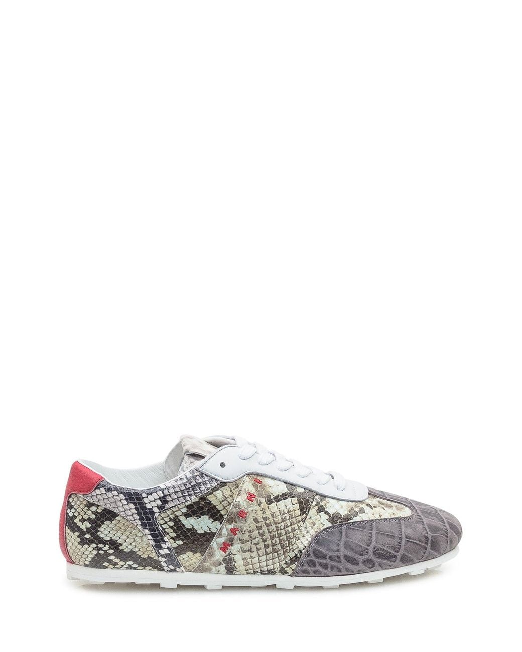 Marni White Multitexture Low Sneakers