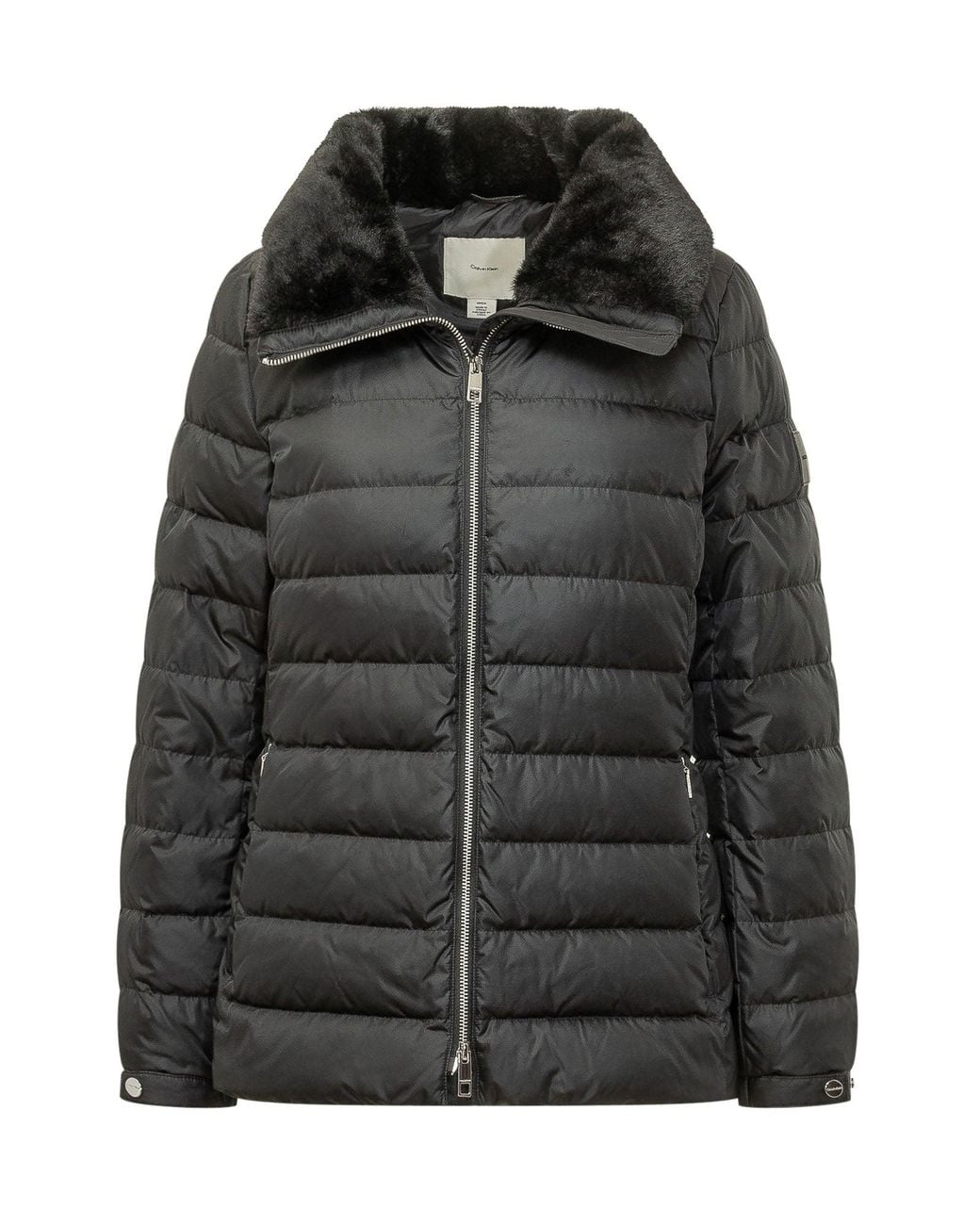 Calvin Klein Black Short Satin Puffer Jacket for men