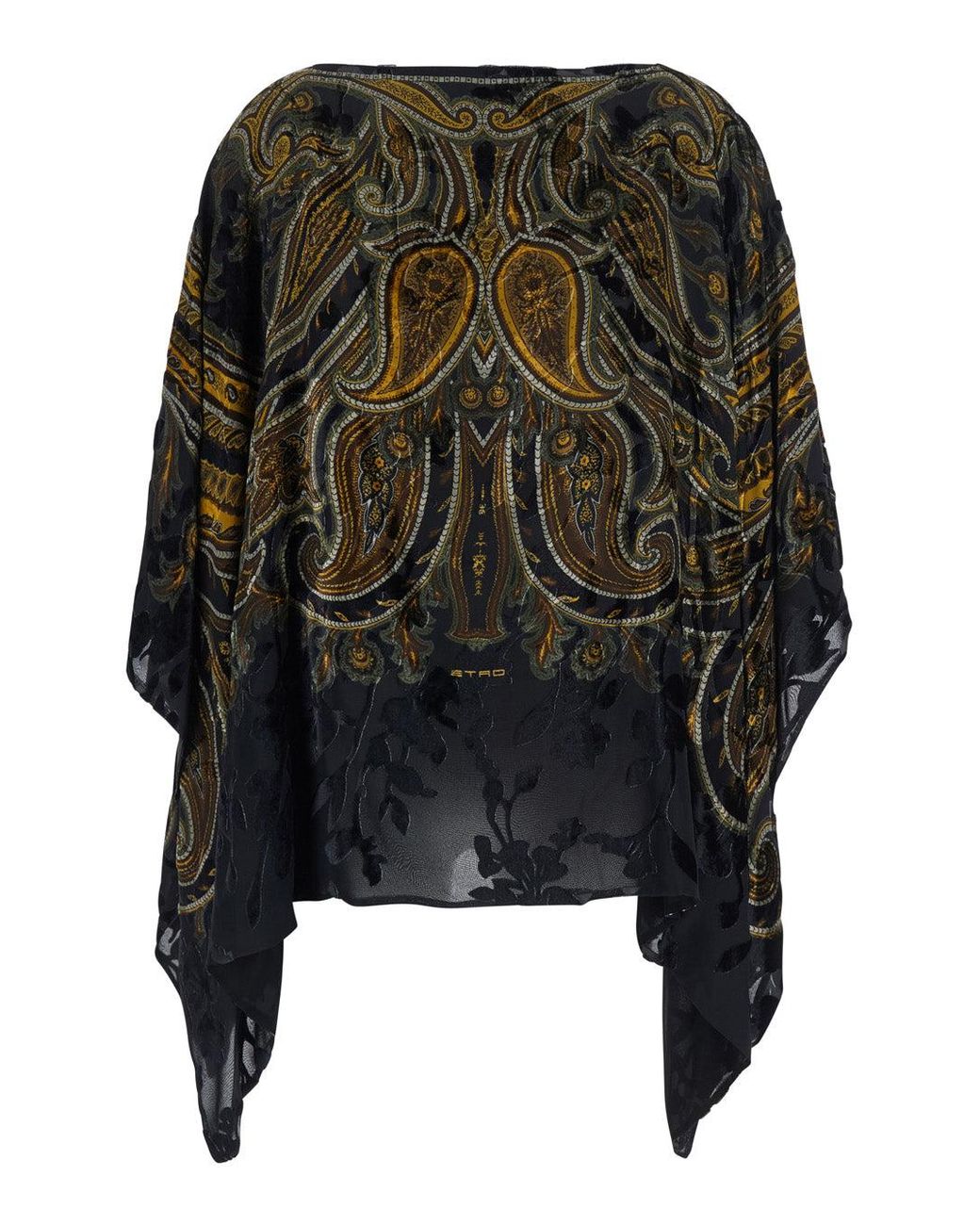 Etro Black Etro Devoré Technical Fabric Cape