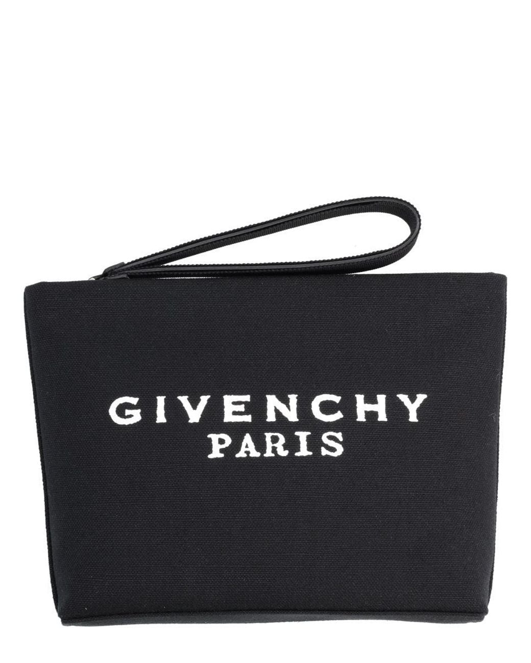 Givenchy Black Givenchy Logo-Embroidered Cotton-Linen Clutch