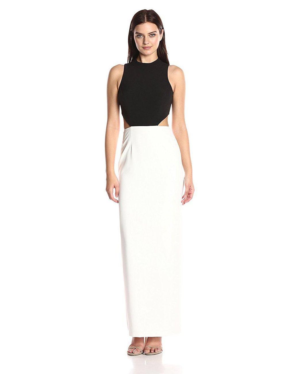 color block evening gown