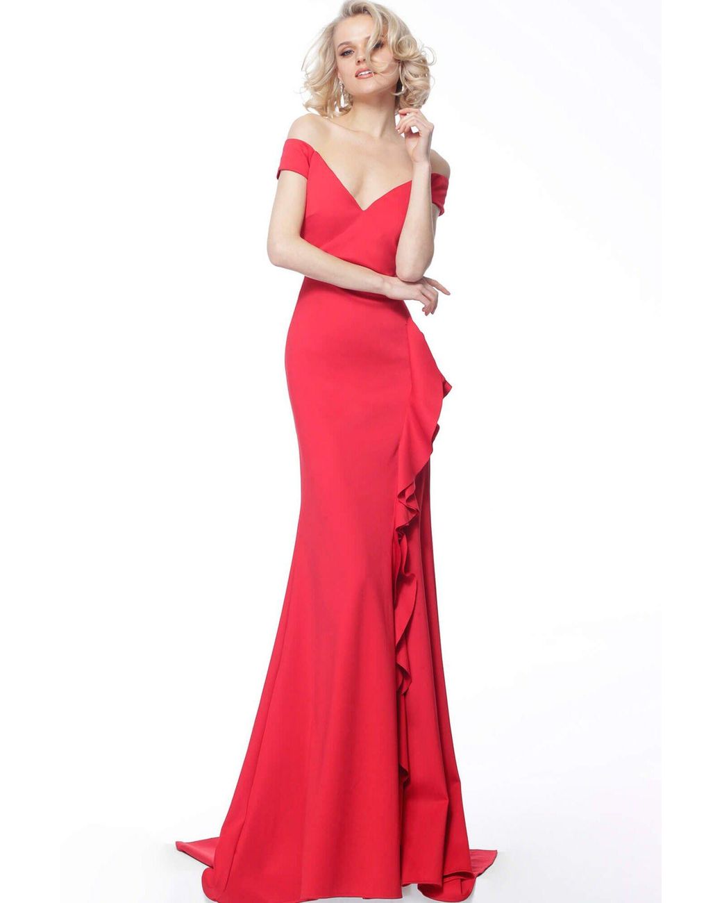 red trumpet gown