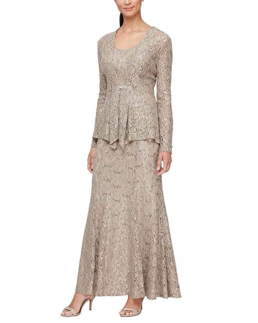 Alex Evenings 84122452 Sequined Lace 