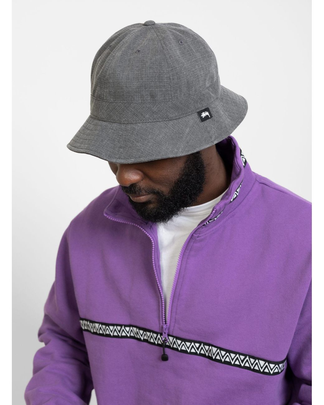 Washed Ripstop Bell Bucket Hat Black 
