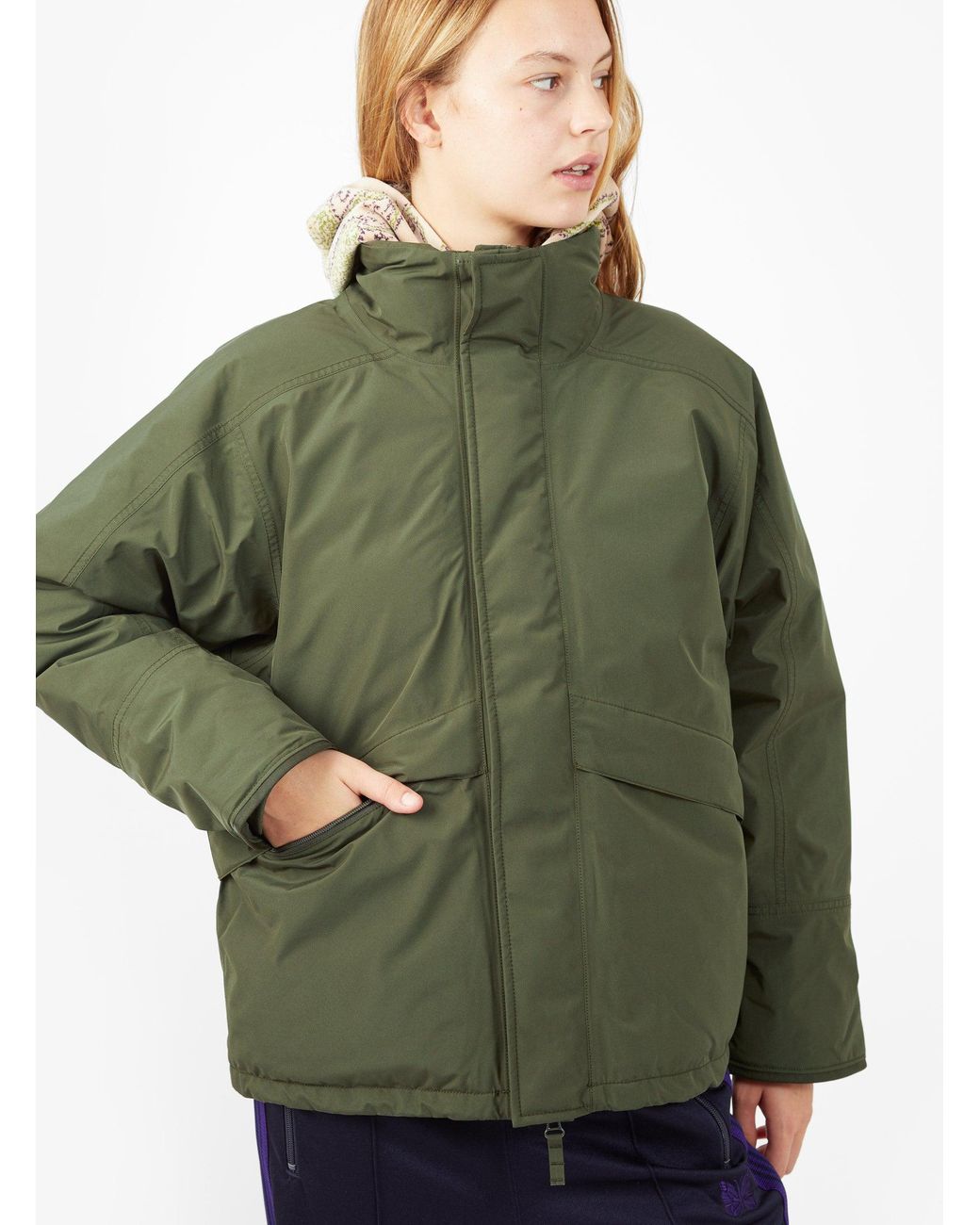 Nanamica Gore-tex Short Down Jacket Khaki Green | Lyst